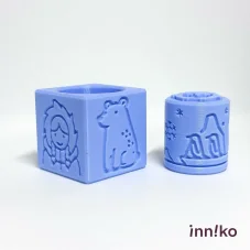 Inniko | Obtiskovací kostka s válečkem 2v1 | Polární zvířata