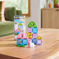 Magna Tiles | Magnetická stavebnice microMAGS | Spring Garden | Cestovní sada 24 dílů