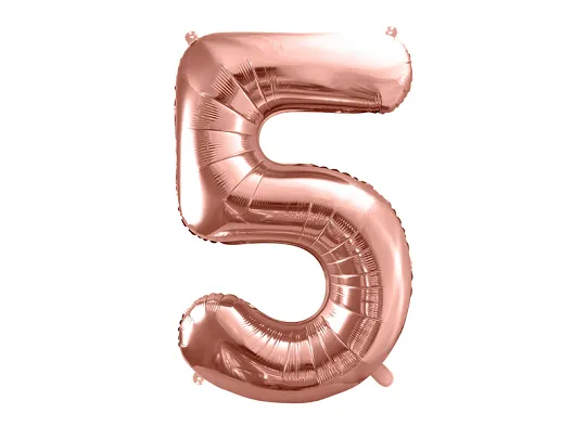 PARTYDECO balón narozeninové číslo 5 - Barva: růžová