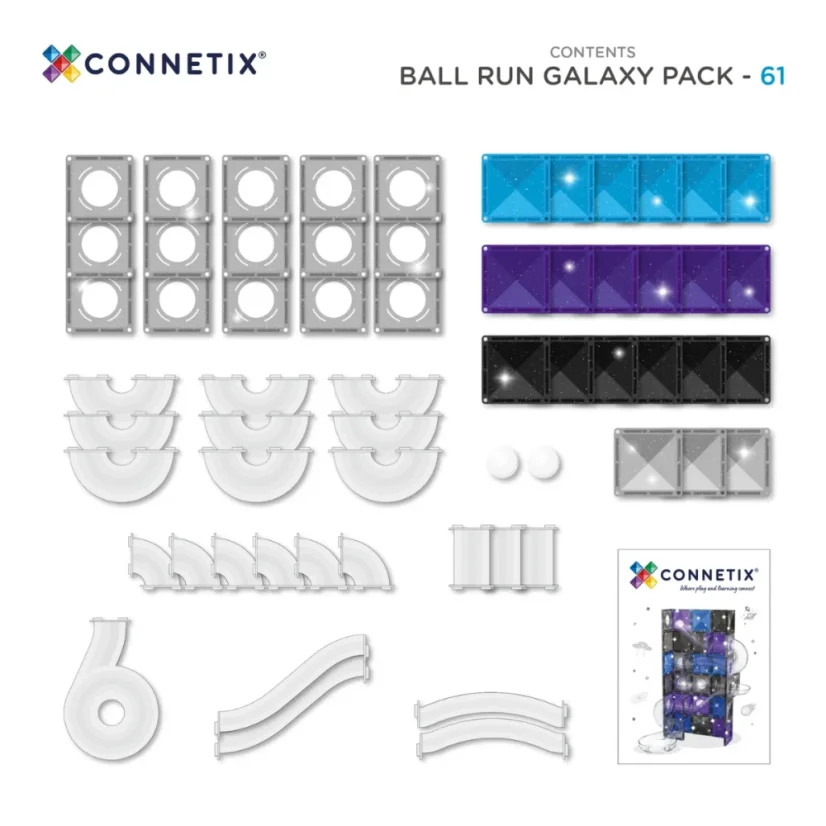 Connetix Tiles | guličková dráha Galaxy | 61 ks