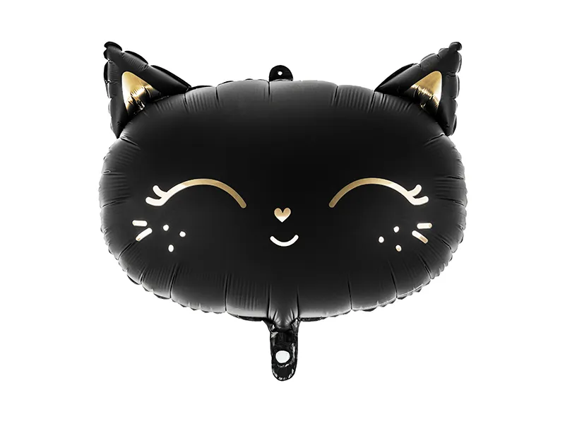PARTYDECO Nafukovací fóliový balón Černá kočka, 48x36cm, mix