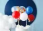PARTYDECO Sada balónků na narozeninový dort Letadla, 29cm