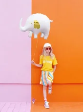 PARTYDECO Nafukovací fóliový balón Slon, 83x58 cm