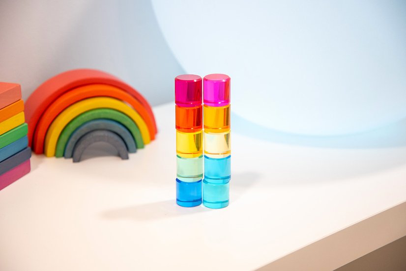 TickiT Barevné kruhové drahokamy - 10 ks