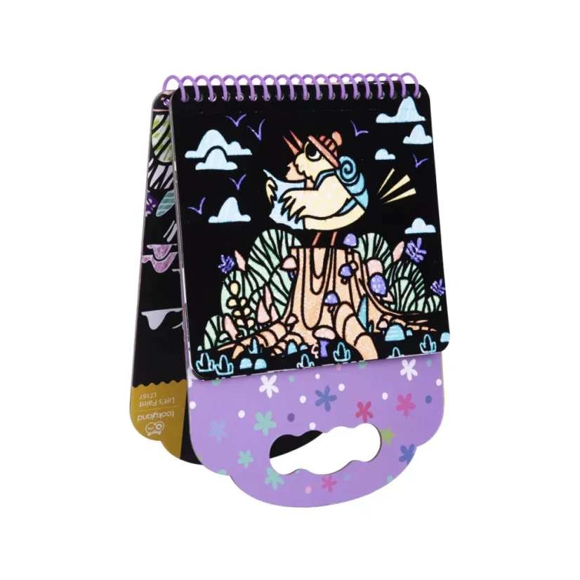 tookyland Sametové malování Zvířátka 6 obrázků 8 fixů