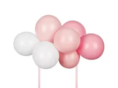 PARTYDECO Sada balónků na narozeninový dort, růžová, 29 cm