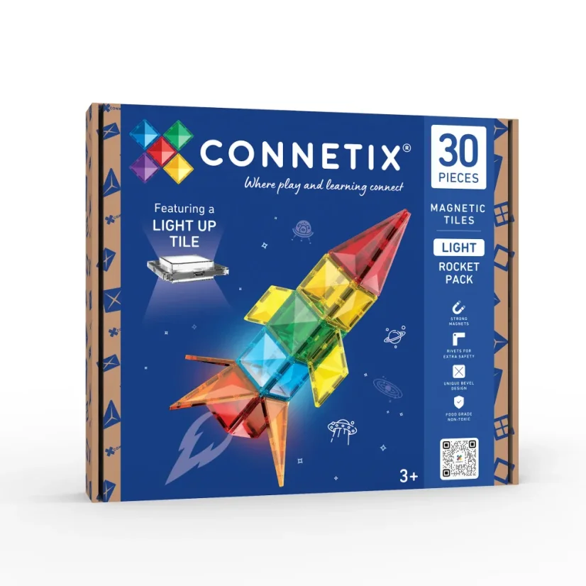 Connetix Tiles | Svietiaca raketa | 30 ks