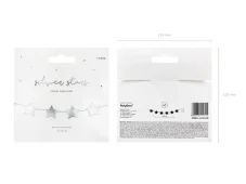 PARTYDECO Girlanda hvězdy, stříbrná 3,6 m