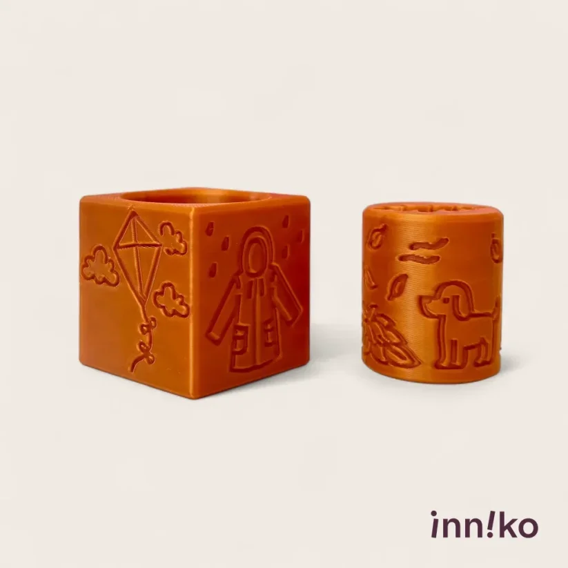 Inniko | Obtiskovací kostka s válečkem 2v1 | Podzim