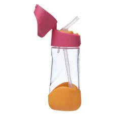 b.box | FĽAŠA NA PITIE SO SLAMKOU 450 ML | RUŽOVÁ/ORANŽOVÁ
