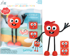 Glo Pals | Koupací figurka Sammy | sada se dvěma smyslovými kostkami, které svítí ve vodě