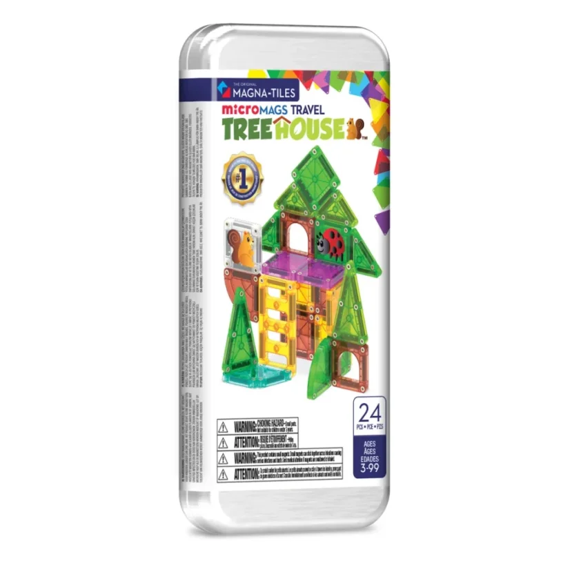 Magna Tiles | Magnetická stavebnice microMAGS | Treehouse Travel Set | 24 dílů