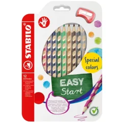 STABILO EASY colors L pro leváky sada 12 kusů s ořezávátkem
