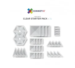 Connetix Tiles - 34 kusov - Clear Pack