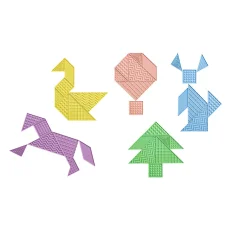 edx | 3D Průsvitný senzorický tangram | pastel
