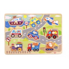 Tooky Toys Vkládací puzzle dopravní prostředky