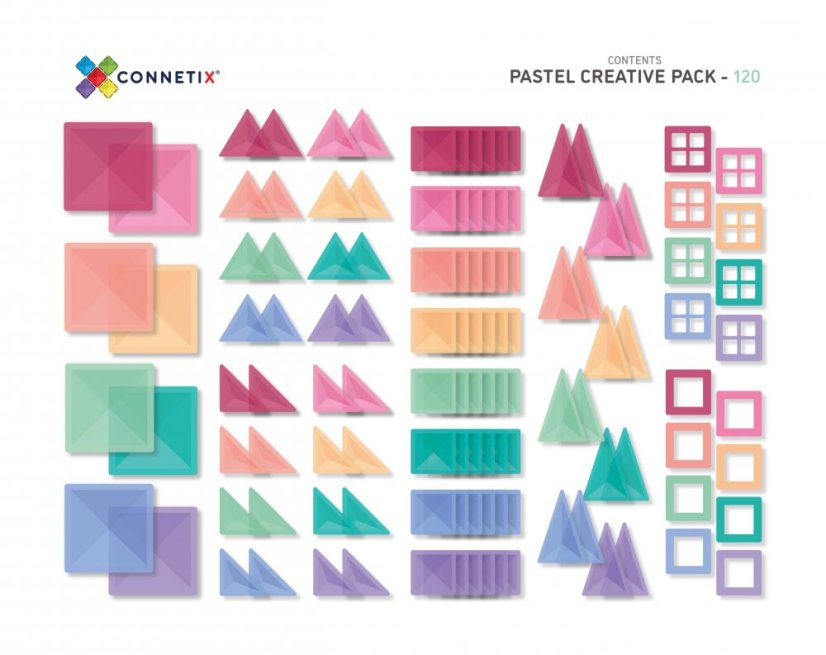 Connetix Tiles | 120 kusů | Pastelová