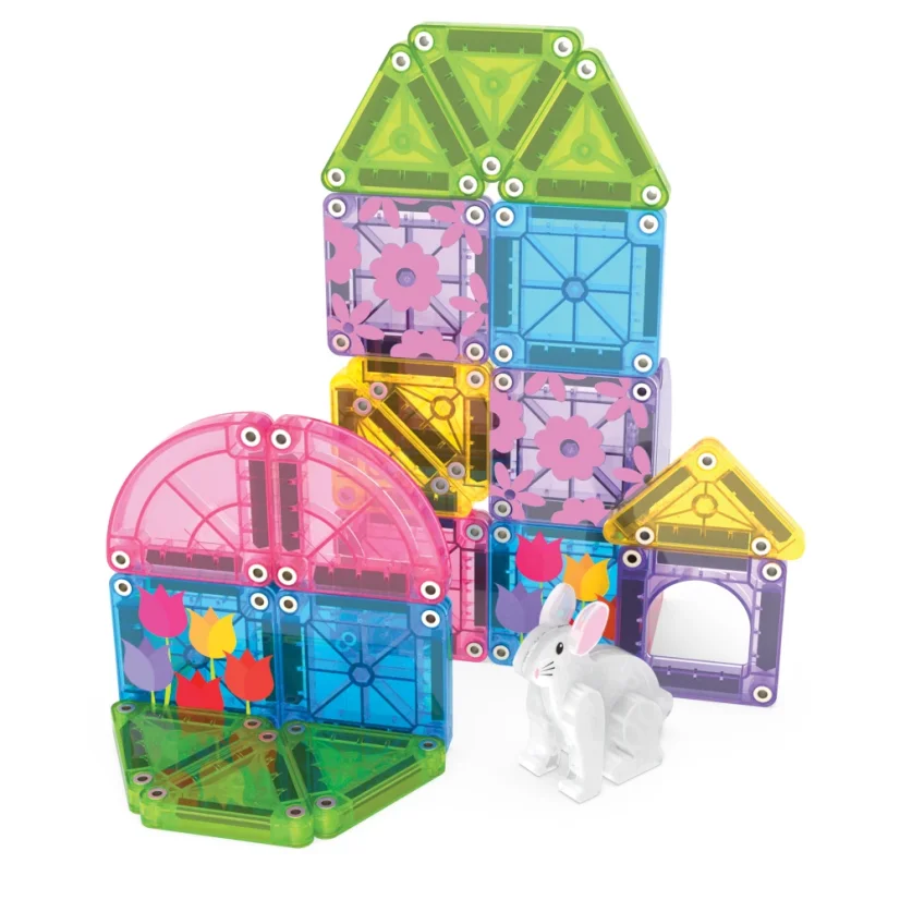 Magna Tiles | Magnetická stavebnice microMAGS | Spring Garden | Cestovní sada 24 dílů