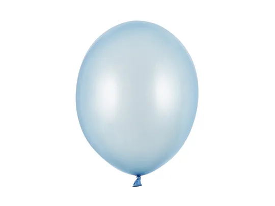 PARTYDECO Nafukovací pevné balónky 30cm, Metalické - různé barvy - Metalické barvy: Modrá Baby