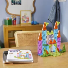 Magna Tiles - Magnetická stavebnice microMAGS Cestovní sada DELUXE 55 dílů