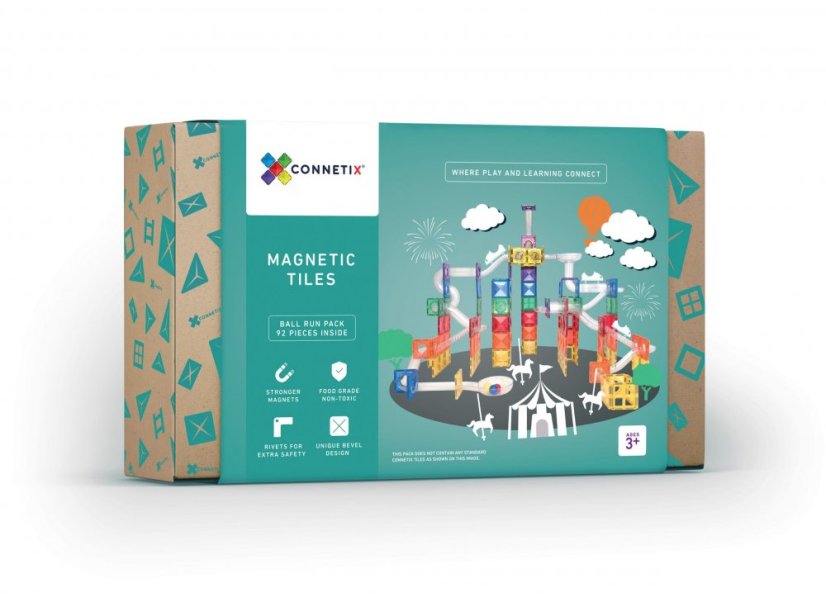 Connetix Tiles | guličková dráha | 92 kusov Rainbow