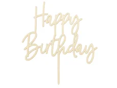 PARTYDECO | Zapichovací dekorace na dort | HAPPY BIRTHDAY, 16.5cm