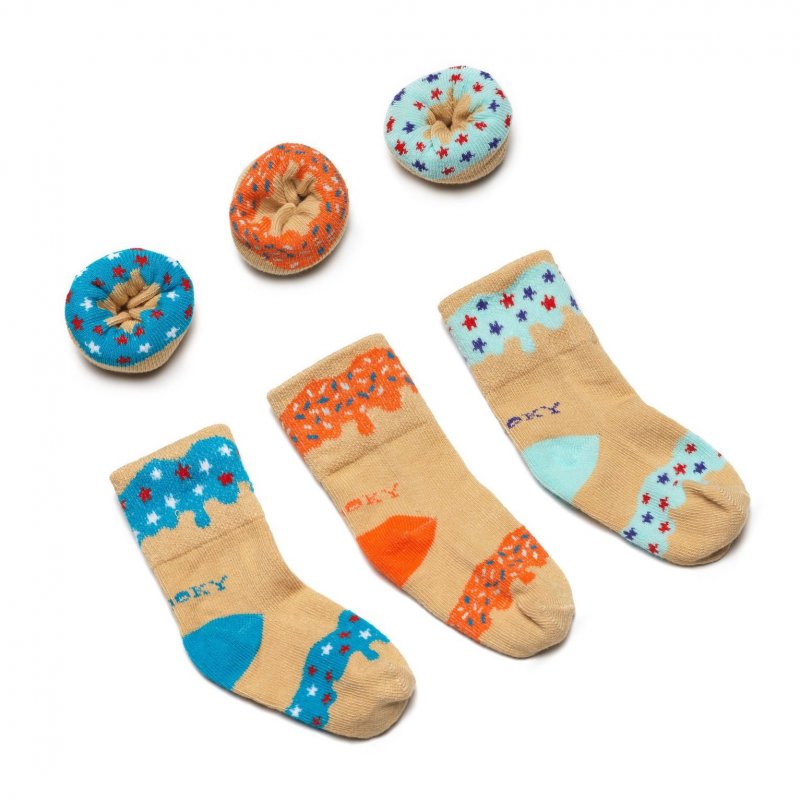 Gift DONUTS ponožky Blueberry Orange 3 páry