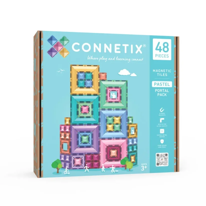 Connetix Tiles | Bright Portal Pastel | sada 48 ks