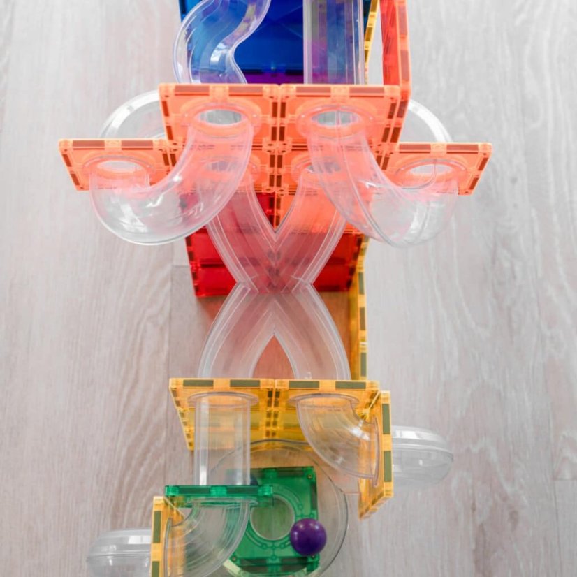 Connetix Tiles - rozšiřovací sada kuličková dráha 66 ks