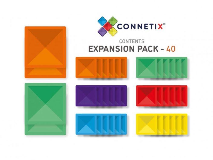 Connetix Tiles - Čtverce 42 kusů