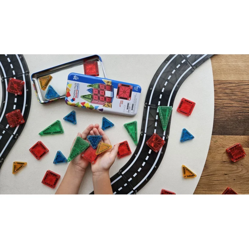 Magna Tiles | Magnetická stavebnica microMAGS | Cestovná sada 26 dielov
