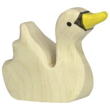 Holztiger | Drevené zvieratko | Plávajúce biela labuť mláďa