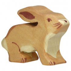 Holztiger - Zajačik so sklopenými ušami - drevené zvieratko