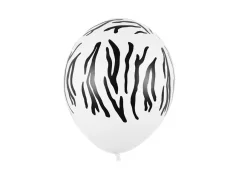 PARTYDECO Nafukovacie balóniky Zebra 30cm, mix 50ks