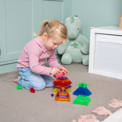 TickiT Průsvitné barevné pyramidy - 30 ks