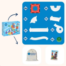 COBLO - Magnetická stavebnica - guličková dráha - 100 dielov - Classic