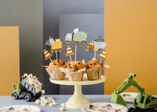 PARTYDECO | Zapichovací dekorace | Stavební stroje, 4-7cm 6ks