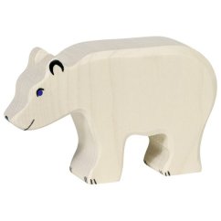 Holztiger - Ľadový medveď kŕmiaca sa - drevená hračka