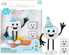 Glo Pals | Party Pal koupací figurka | sada se dvěma smyslovými kostkami, které svítí ve vodě