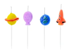 PARTYDECO | Sviečky na narodeninovú tortu | Vesmír, 2-3 cm, mix 4ks