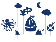 PARTYDECO | Zapichovací dekorace | AHOY, 9.5-22.5 cm 9ks