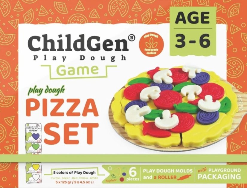 ChildGen | Natural Playdough | Pizza Sada