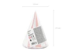 PARTYDECO | Párty kloboučky | světle růžové, 16 cm, mix 6ks