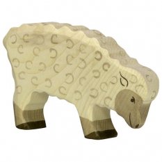 Holztiger - Biela ovečka na pastve - zvieratko z dreva