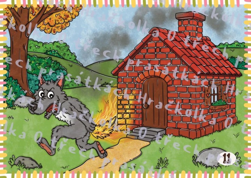 Hračkolka | Karty do divadélka Kamishibai | O třech prasátkách