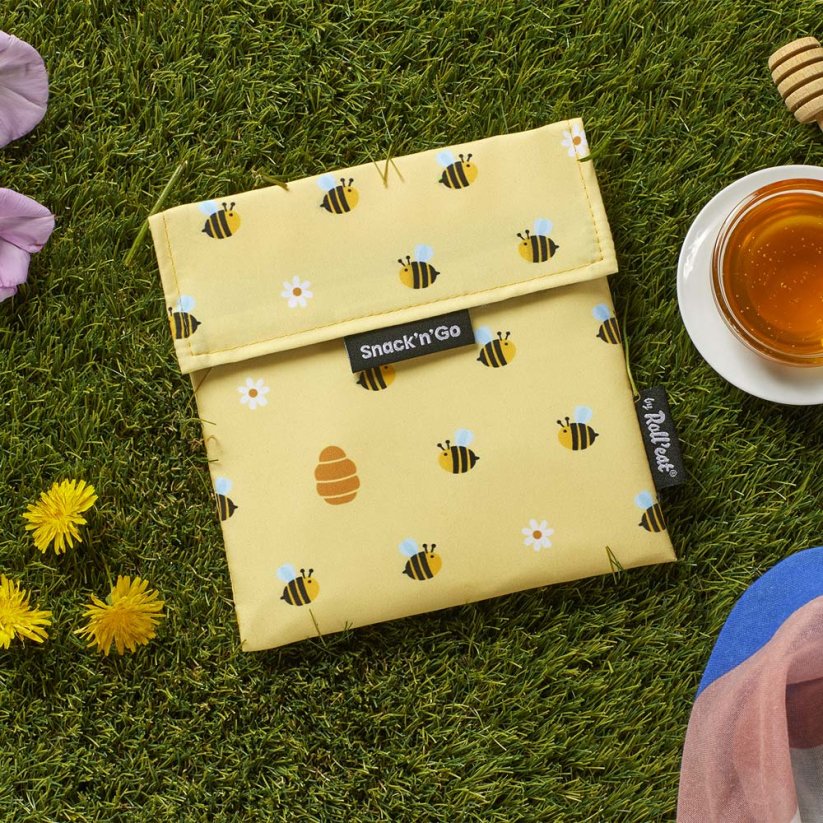 Opakovaně použitelná kapsička na svačinu - Vzor: Včela