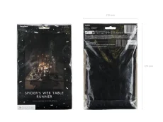 PARTYDECO Obrus Pavučina, čierny, 185x45cm