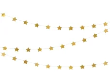 PARTYDECO Girlanda hvězdy, zlatá 3,6 m